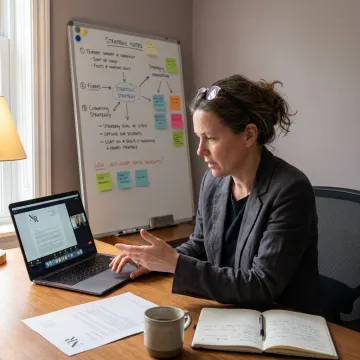 ADHD leadership coach working with an executive online