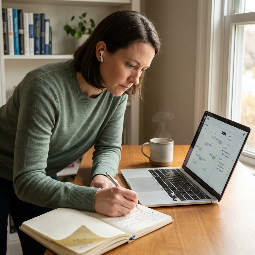 ADHD coach guiding a manager through leadership planning