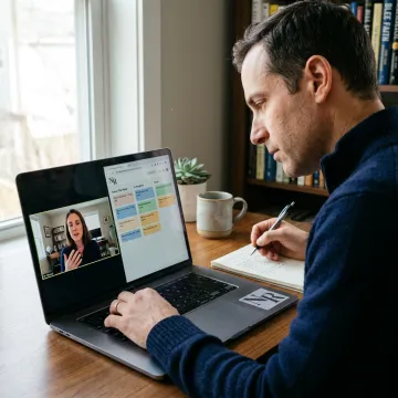 ADHD coach guiding a software engineer through workflow planning