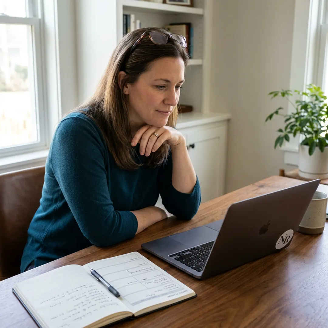 Adult ADHD coaching session on laptop