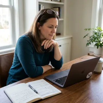 Adult ADHD coaching session on laptop