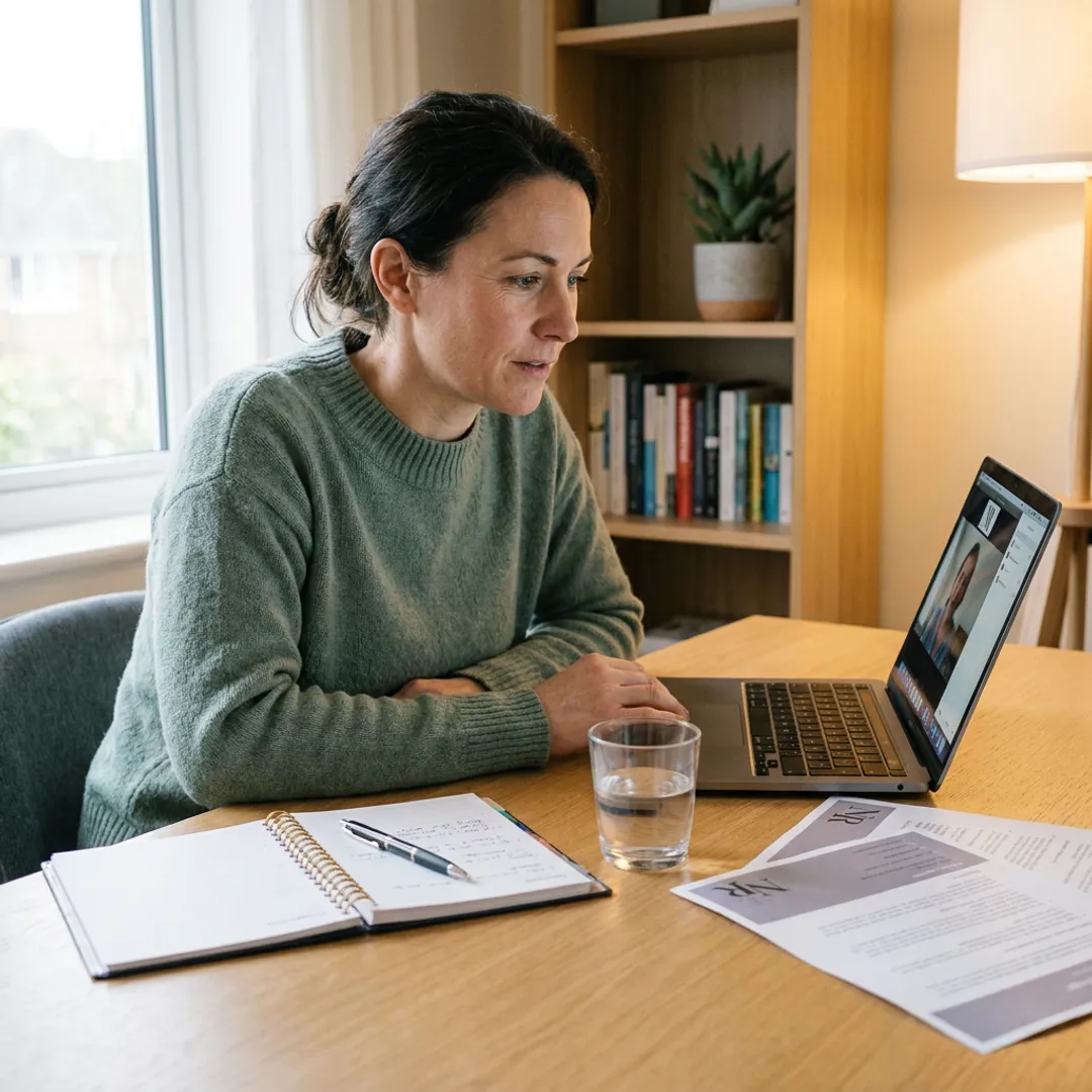 Professional woman in virtual ADHD coaching session