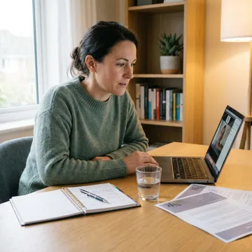 Professional woman in virtual ADHD coaching session