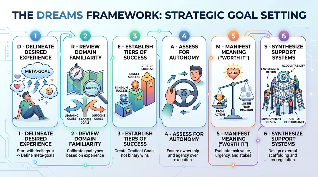 Neural Revolution DREAMS framework goal-setting system for ADHD high-achieving adults