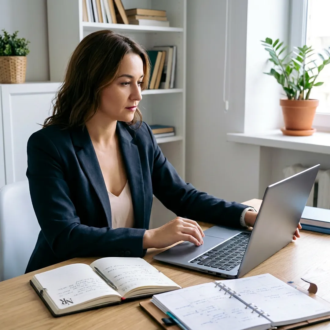 Woman in virtual ADHD coaching session
