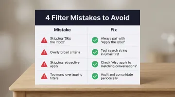 Four common Gmail label filter mistakes and how to fix each error