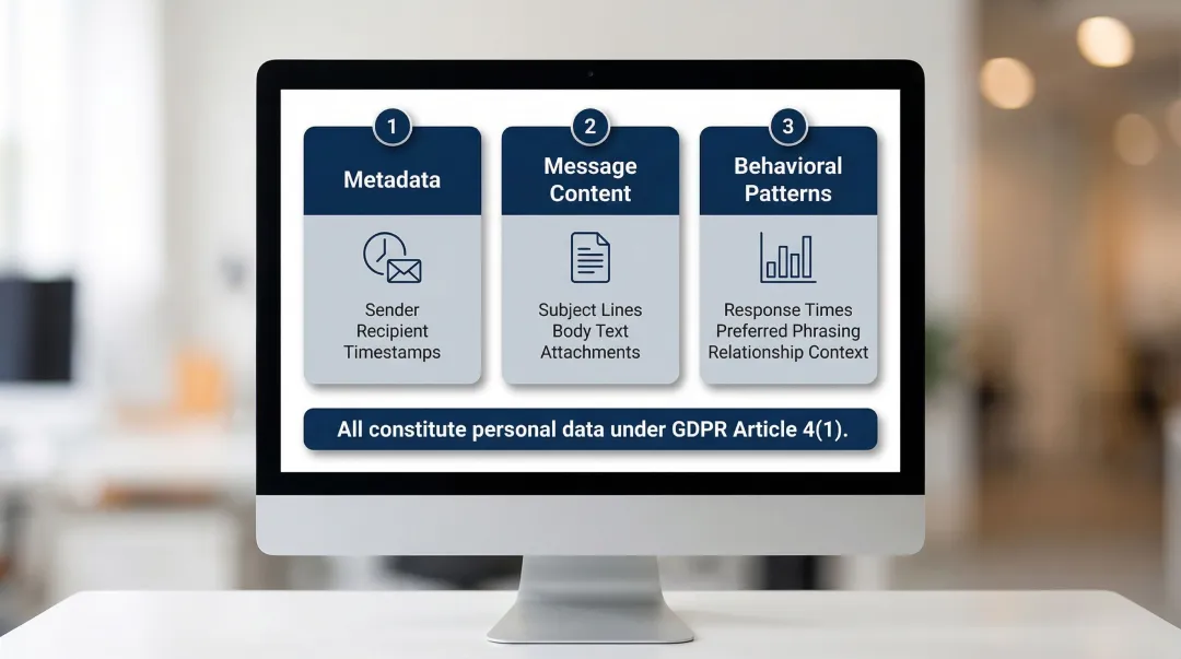 Three categories of personal data AI email tools process under GDPR