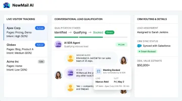 Real-time website visitor engagement platform interface showing live lead qualification chat