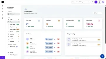Autonomous AI SDR agent dashboard displaying outreach sequence and prospect scoring