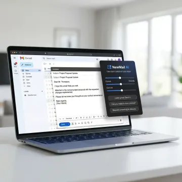 AI drafting a personalized email reply inside a Gmail inbox on a desktop screen