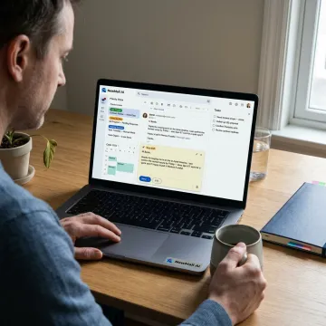 AI assistant drafting replies inside an email inbox