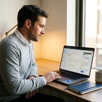AI-assisted prospecting email draft in an inbox