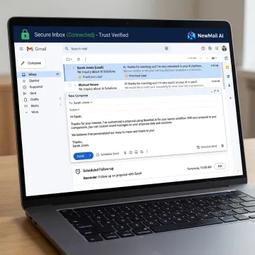 AI sales email workflow in an inbox