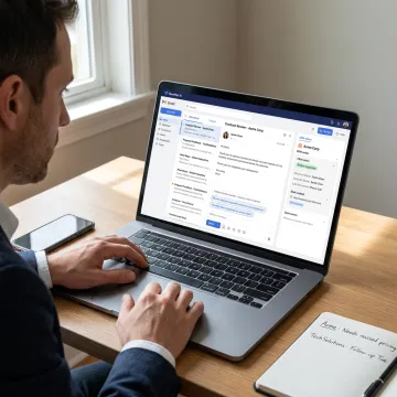 Sales professional using AI email agent in inbox