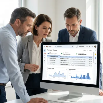 Team using AI email assistant in shared inbox workflow
