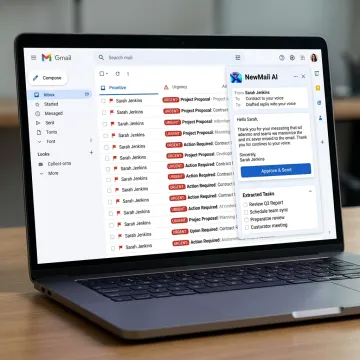 AI email assistant organizing a professional inbox