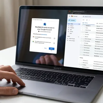 Secure AI email setup process in an inbox