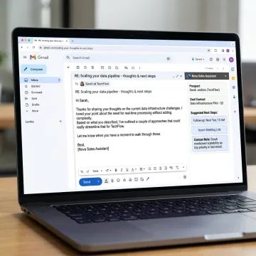 AI assistant drafting a personalized sales email
