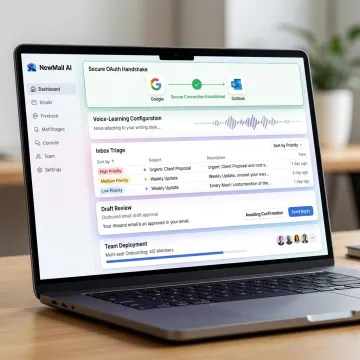 AI email agent setup process in an inbox