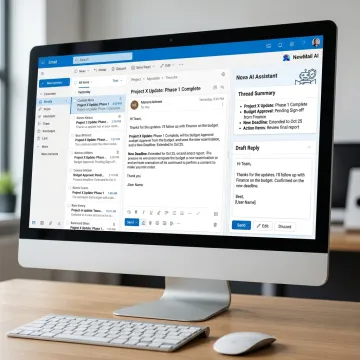 AI email assistant summarizing and drafting replies