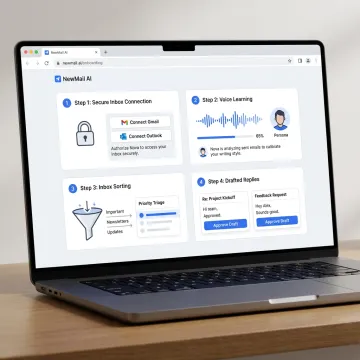 Nova AI onboarding inside an email inbox