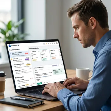 AI SDR workflow connected to email and CRM