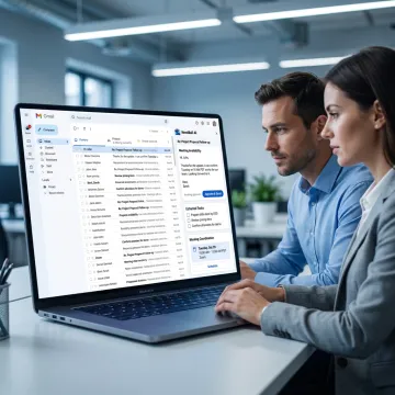 Sales team setting up AI email workflow