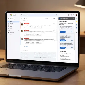 NewMail AI assistant working inside Gmail inbox