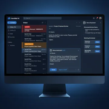 AI email assistant organizing a professional inbox