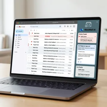 AI assistant organizing a professional email inbox