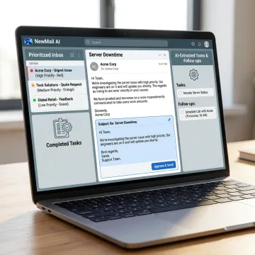 Sales and support team using AI inbox management