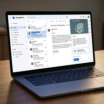 AI assistant organizing SaaS customer onboarding emails