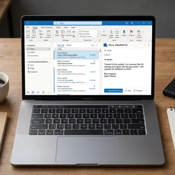 AI email assistant drafting Outlook replies