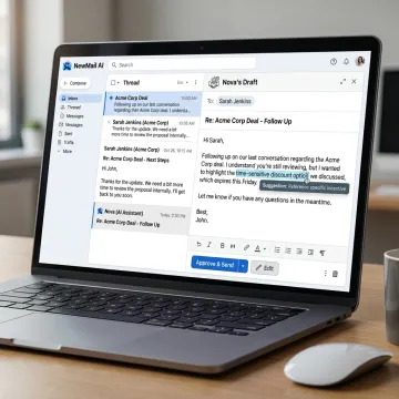 AI-drafted sales follow-up email in an inbox