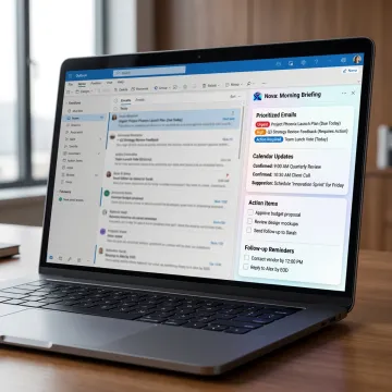 AI inbox briefing dashboard for an executive