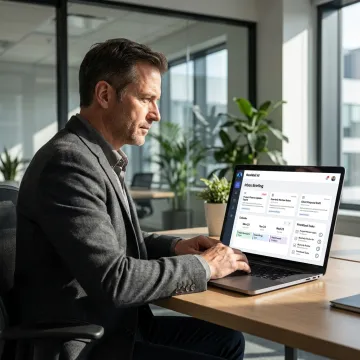 Executive reviewing an AI inbox briefing