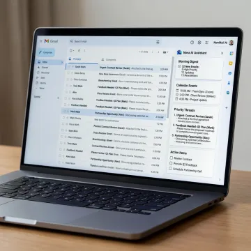 AI email briefing assistant summarizing inbox priorities