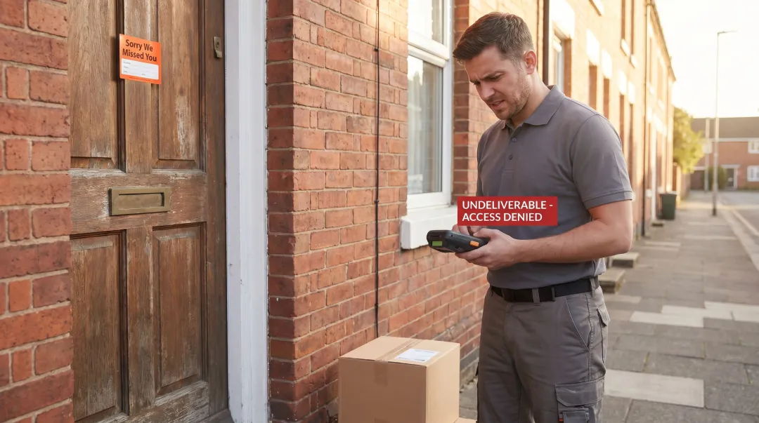 Failed delivery at doorstep due to inaccurate address data and routing error