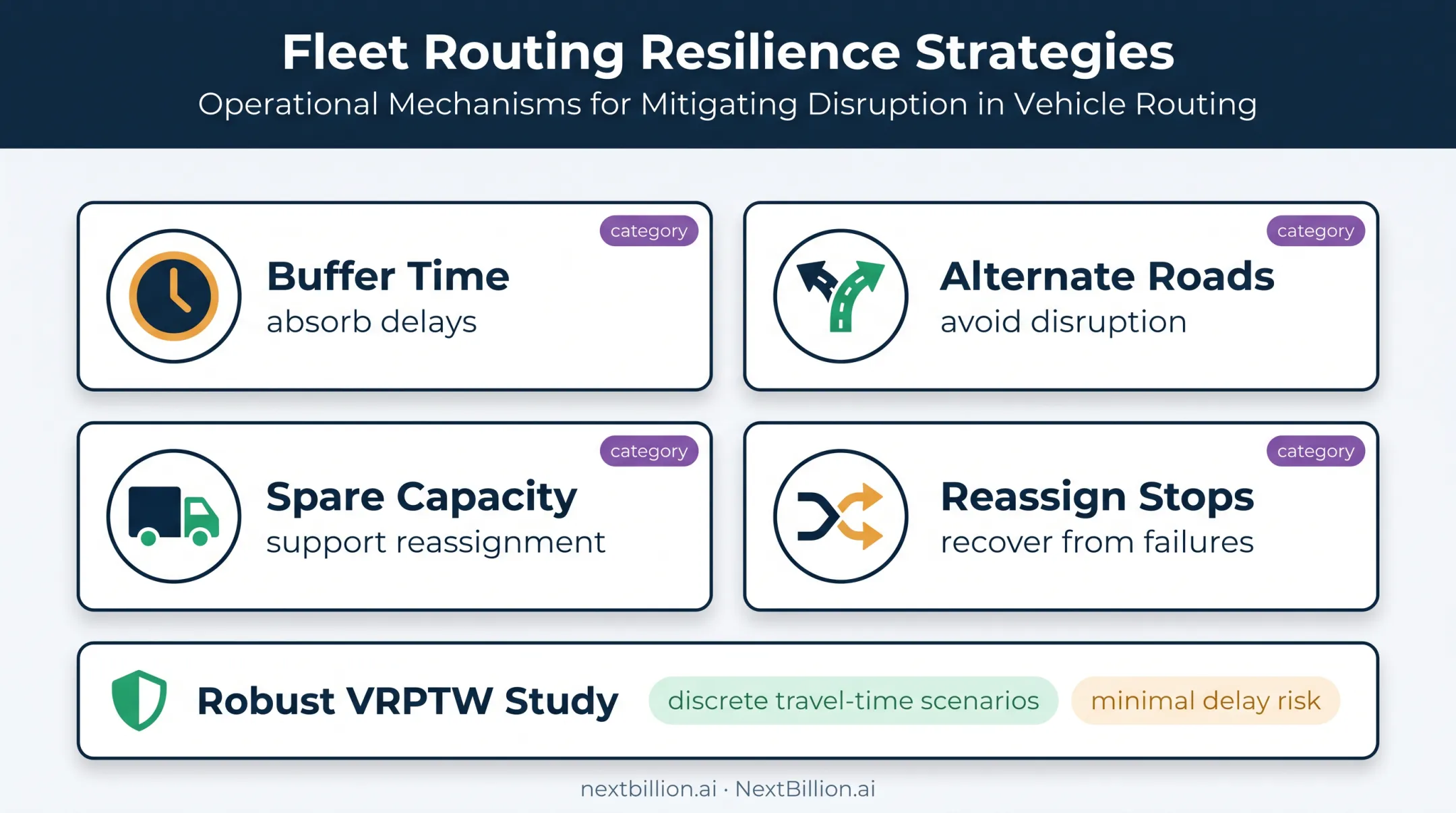Route resilience strategies for uncertain travel times and delivery disruptions