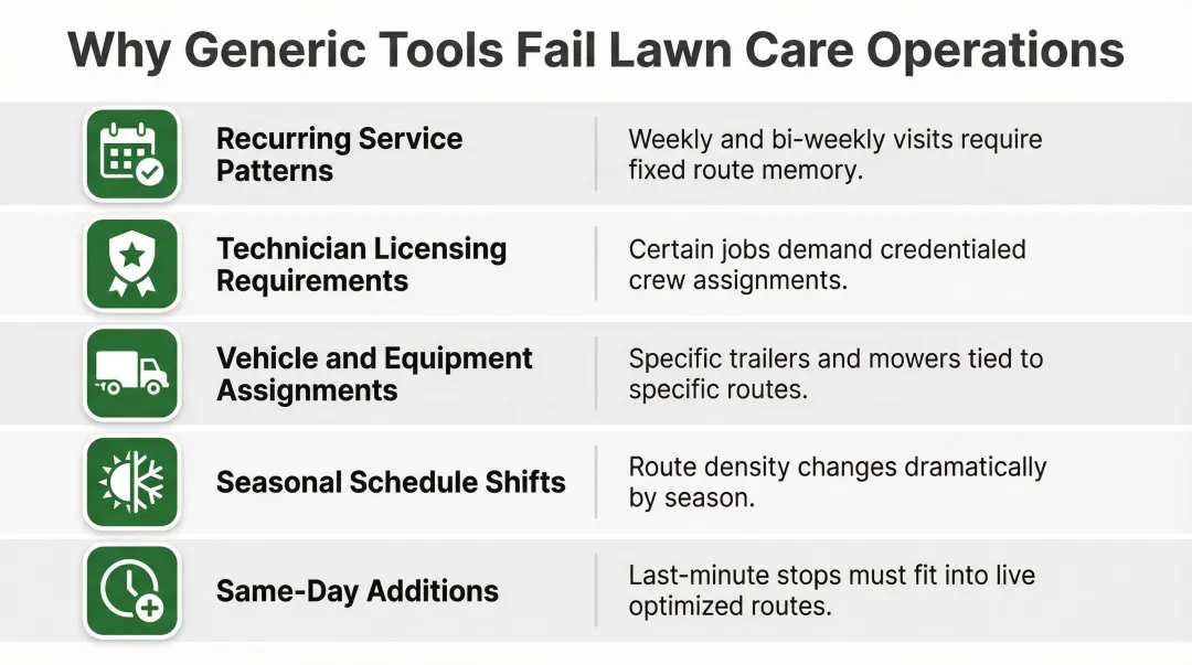 5 unique lawn care routing constraints that generic apps cannot handle