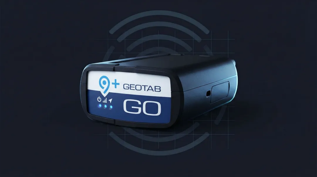 Commercial GPS fleet tracker device showing horizontal accuracy specification label