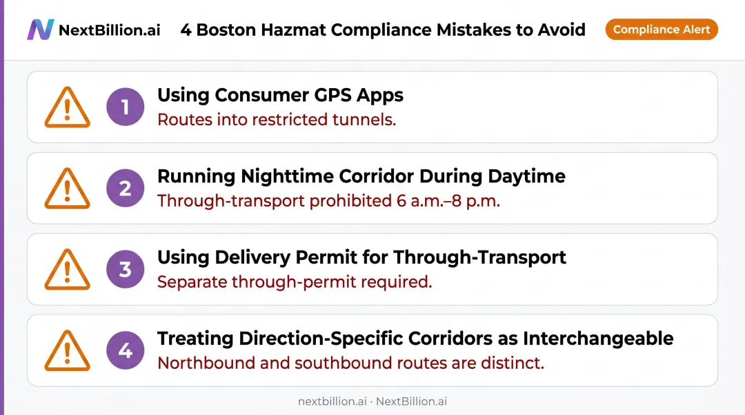 Four common Boston hazmat routing compliance mistakes fleet operators should avoid