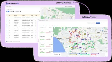 NextBillion.ai route optimization dashboard displaying multi-stop field service scheduling