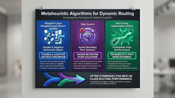 Three metaheuristic algorithms for dynamic vehicle routing ALNS Tabu Search Ant Colony Optimization