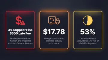 Dynamic routing cost impact statistics failed deliveries retailer fines last mile delivery expense breakdown