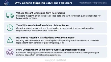 Four key waste fleet routing constraints limiting generic mapping software solutions