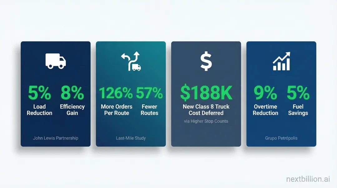 Fleet utilization optimization gains case study statistics comparison infographic