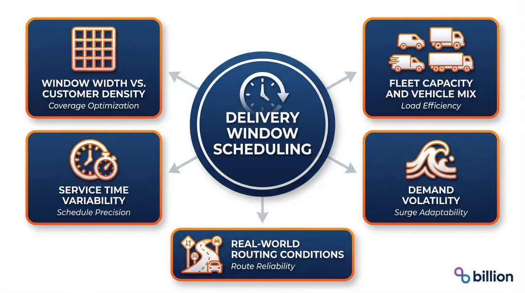 Five key operational factors affecting last-mile delivery window scheduling performance