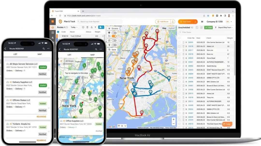 Last-mile delivery management software dashboard showing real-time driver tracking and task metrics