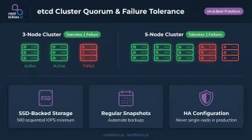 etcd high availability requirements and failure tolerance thresholds for Kubernetes cluster stability